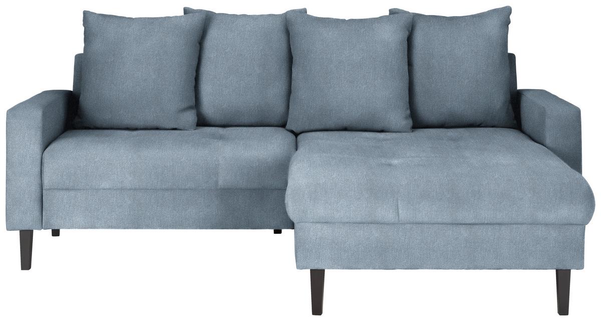 Ecksofa Boston Hellblau - Schwarz/Hellblau, KONVENTIONELL, Holz/Textil (215/92/160cm) - Based