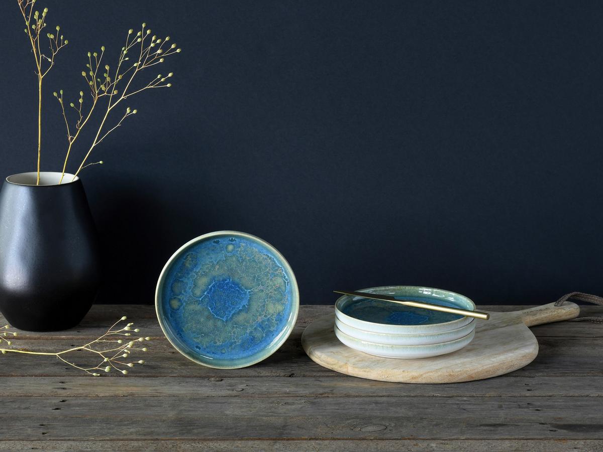 Servis Za Zajtrk Yuki Uno, 4-Delni - modra/zelena, Basics, keramika (17,5cm) - Creatable