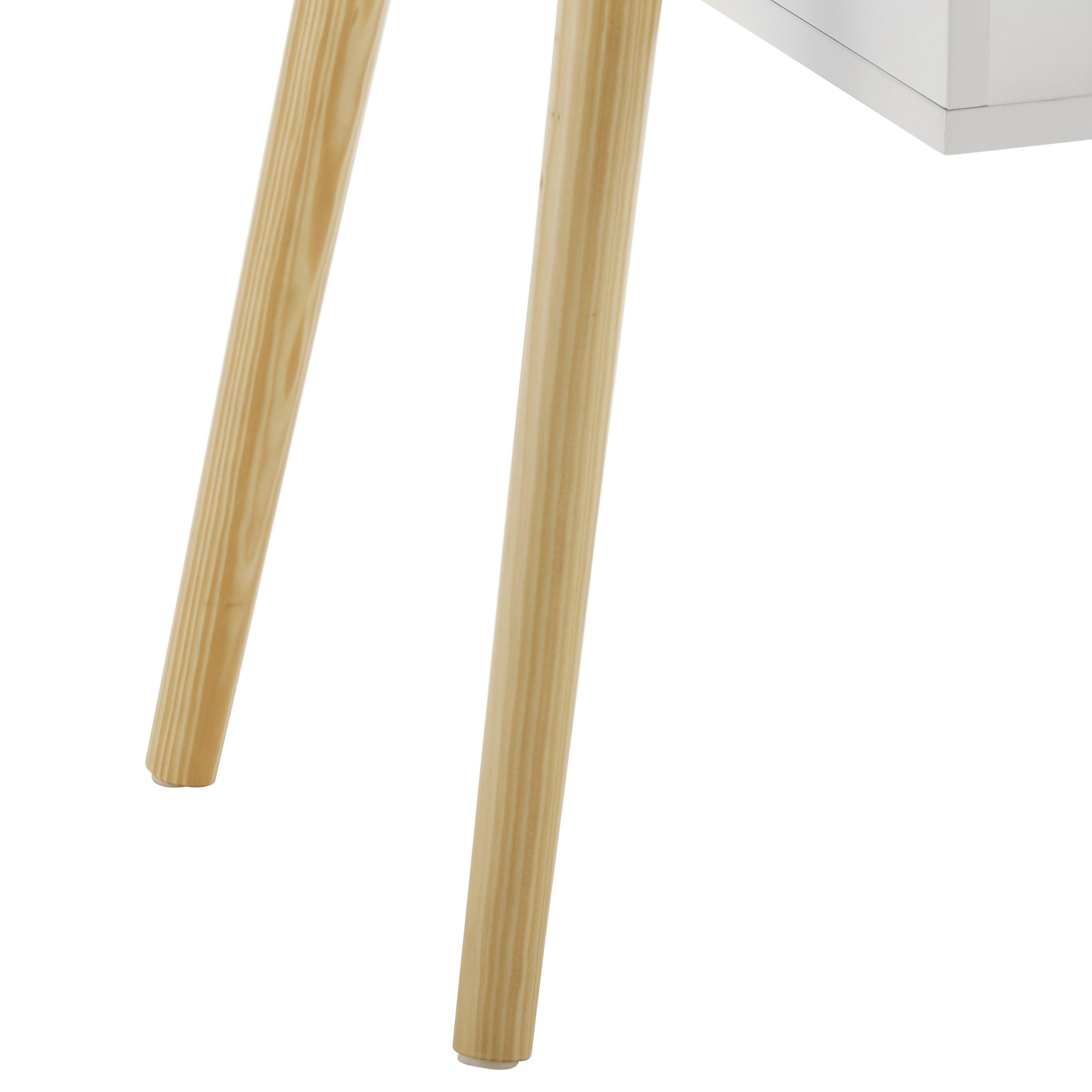 Couchtisch Holz "Silvio", ca. 100x50 cm, Pinie, teilmassiv - Weiß/Pinienfarben, MODERN, Holz/Holzwerkstoff (100/50/42,5cm) - Bessagi Home