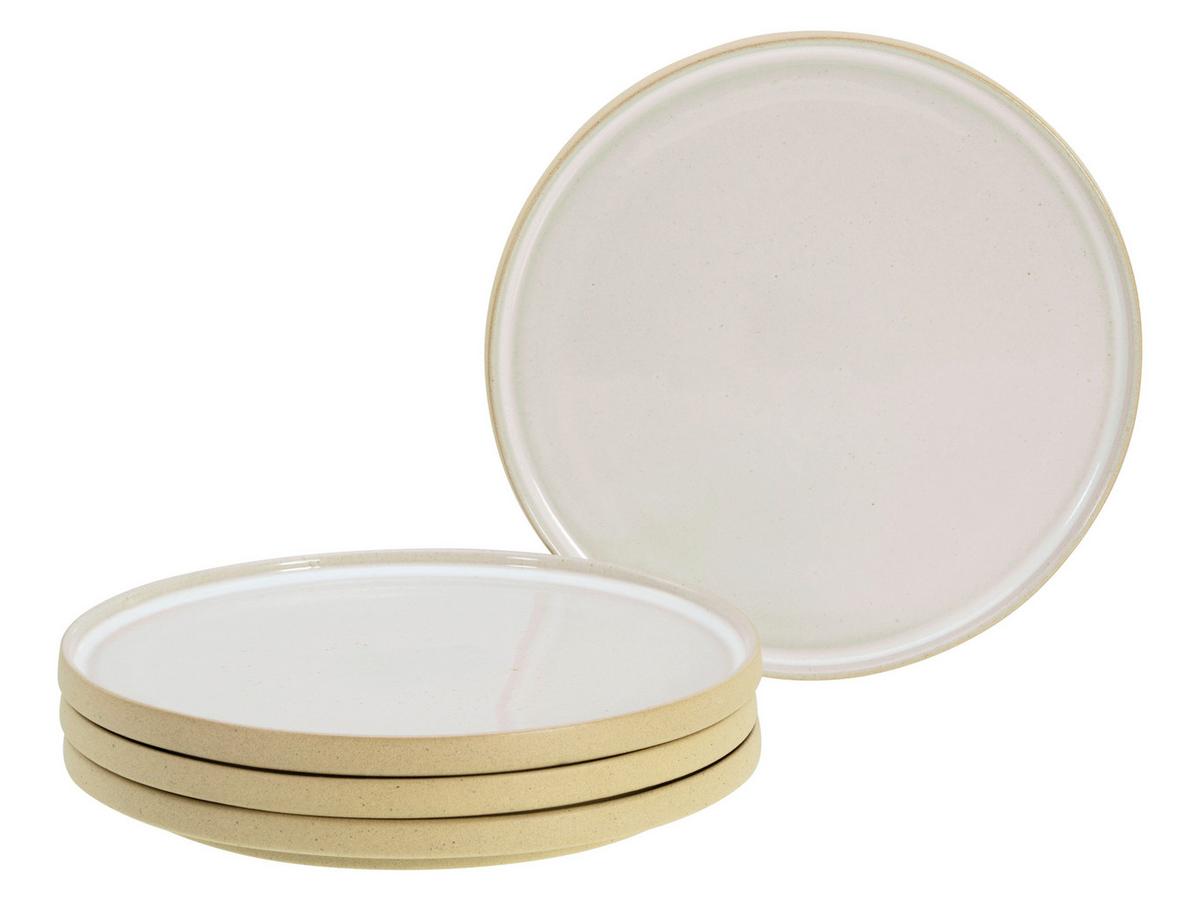 Set Desertnih Krožnikov Futuro White Sand, 4-Delni - bela/bež, Basics, keramika (20cm) - Creatable