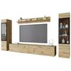 Wohnwand Vera II 4-tlg. ca. 240x130 cm Eiche Artisan - Eiche Artisan/Grau, Basics, Glas/Holzwerkstoff (240/130/33cm) - Livetastic