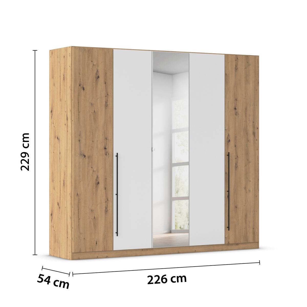 Șifonier Safari - alb/stejar Artisan, Konventionell, material pe bază de lemn (226/229/54cm)