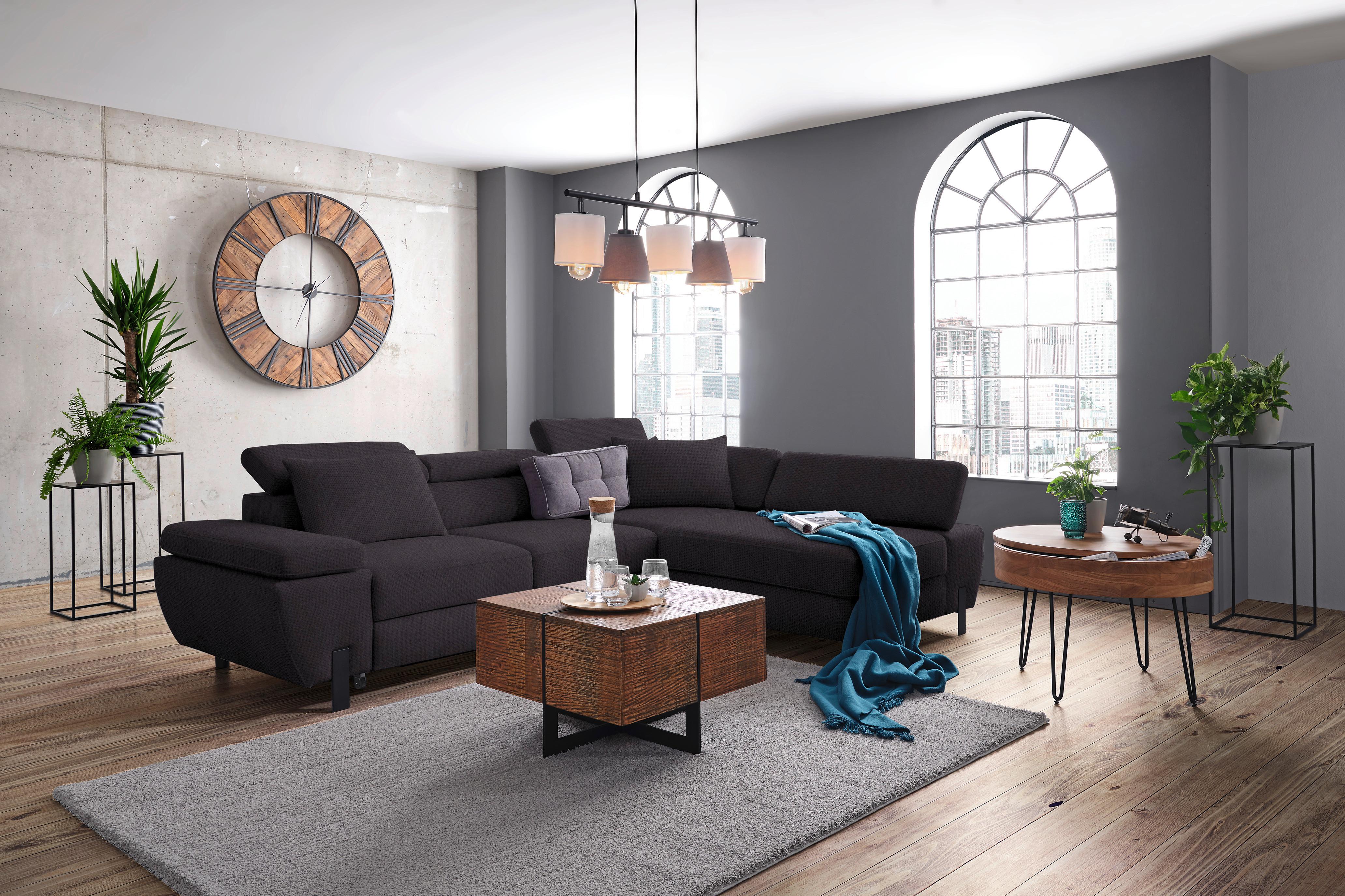Ecksofa Molina Mini Molina Mini Schwarz - Schwarz, MODERN, Holz/Holzwerkstoff (277/189cm) - Mömax