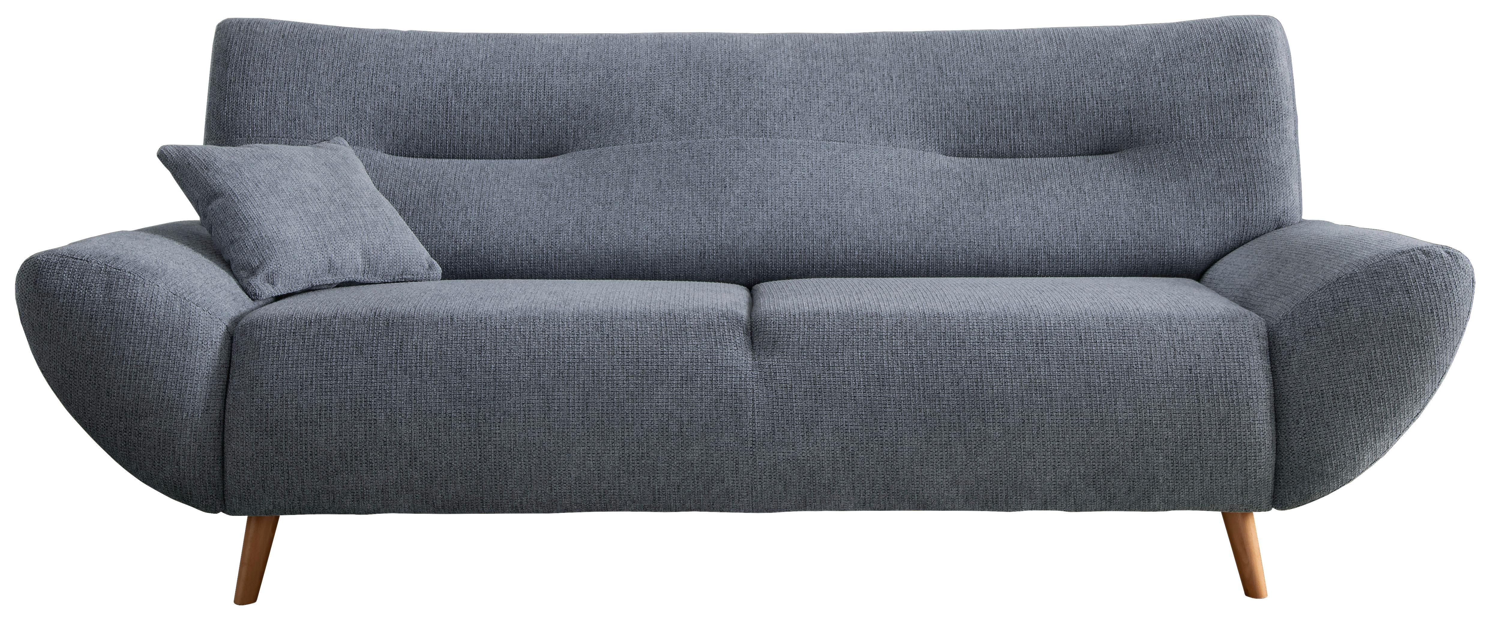 3-Sitzer-Sofa Drago Hellblau Chenille - Wildeiche/Hellblau, MODERN, Holz/Textil (205/81/90cm) - MID.YOU