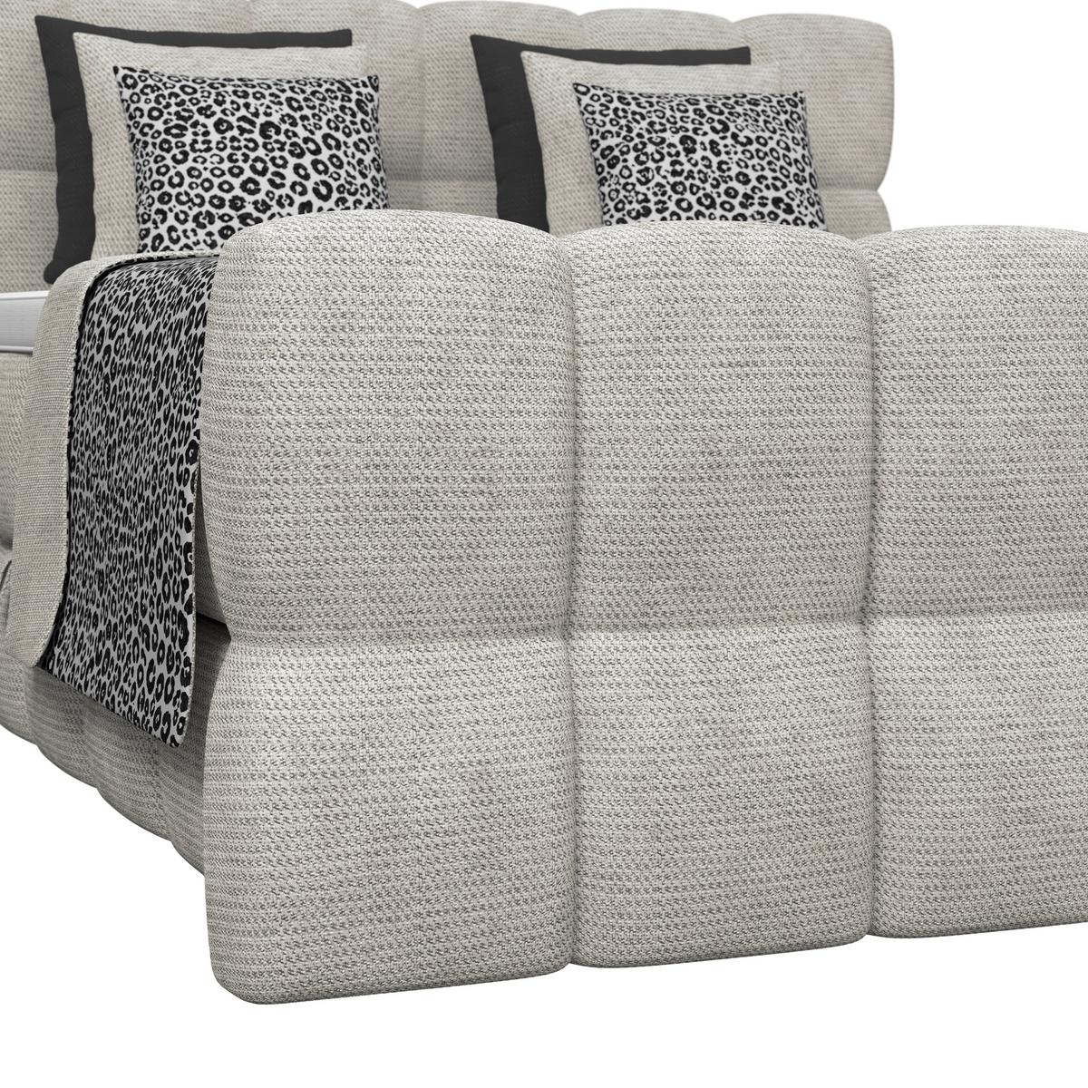 Postelja Boxspring Brisbane, Ekru Barva, 180x200 - črna/ekru, Trend, umetna masa/tekstil (180/200cm) - Premium Living