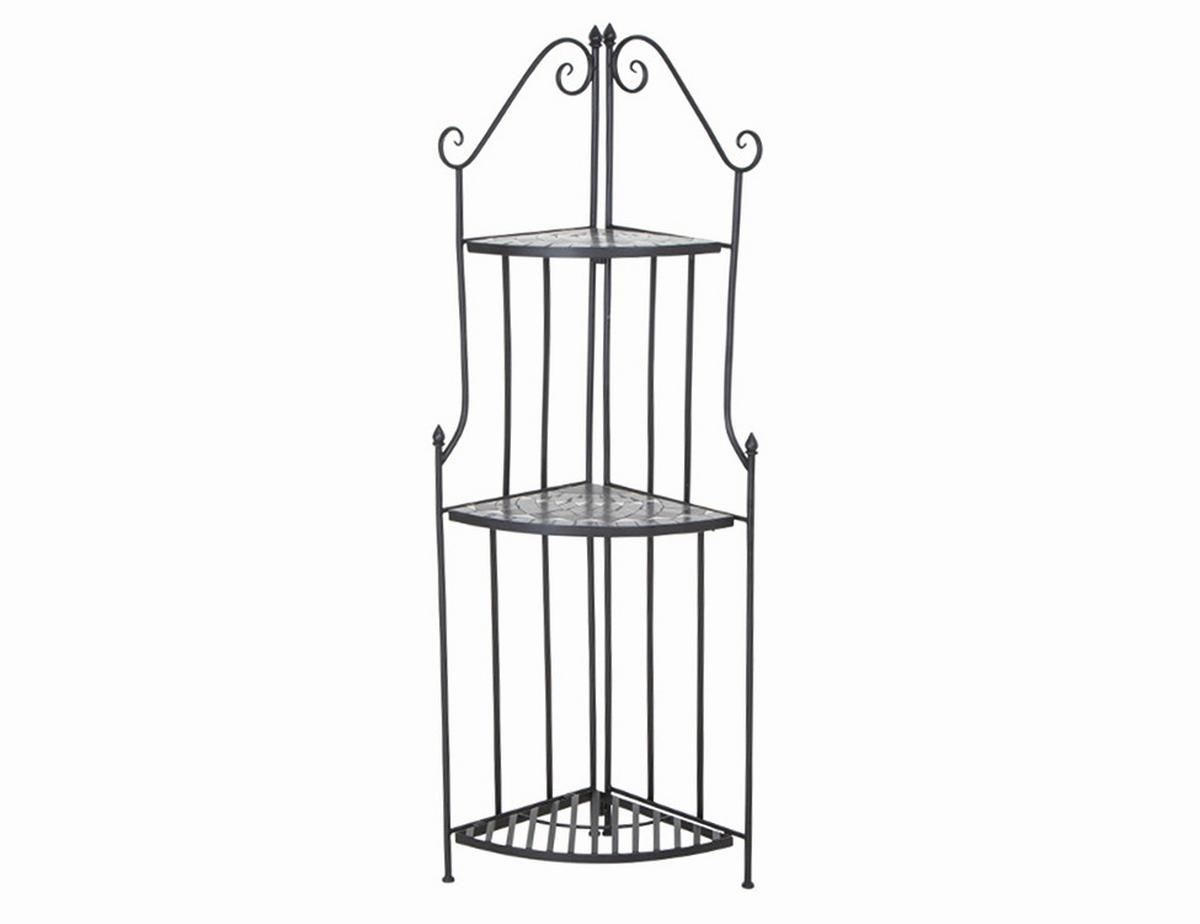 Pflanztisch Mosaik ca. 63x29x140 cm klappbar - Anthrazit, KONVENTIONELL, Keramik/Metall (63/29/140cm) - Siena Garden