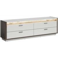 Lowboard Falcona Eiche dunkel /Grau ca. 58x187 cm - Design, Holzwerkstoff/Metall (58/187/43cm) - MID.YOU