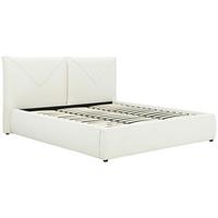 Oblazinjena Postelja Mail, Bela, 180x200cm - črna/bela, Design, kovina/umetna masa (214/111/224cm) - MID.YOU