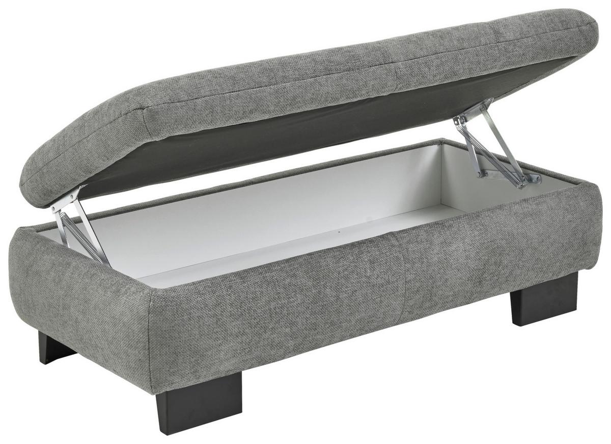 Hocker Lando Grau - Schwarz/Grau, Modern, Textil/Metall (135/45/63cm) - Premium Living