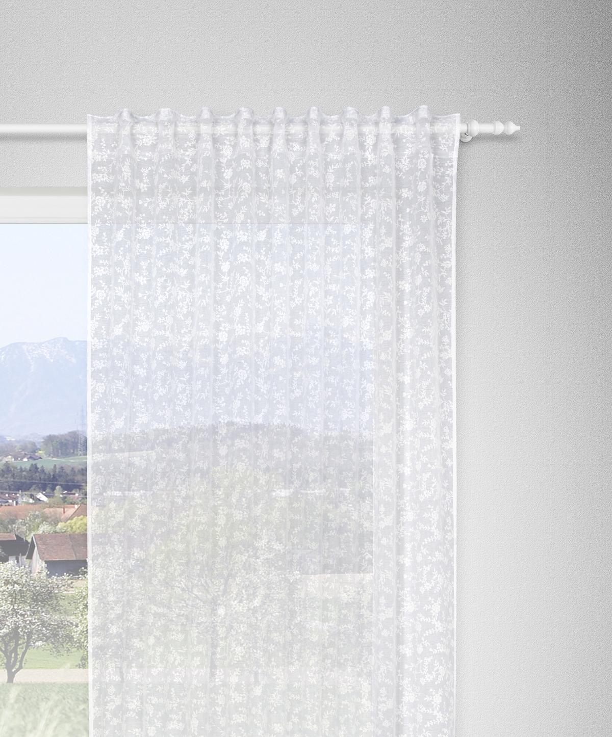 Fertigvorhang Raphaela in Weiss ca.140x245cm - Weiss, Romantik / Landhaus, Textil (140/245cm) - Zandiara