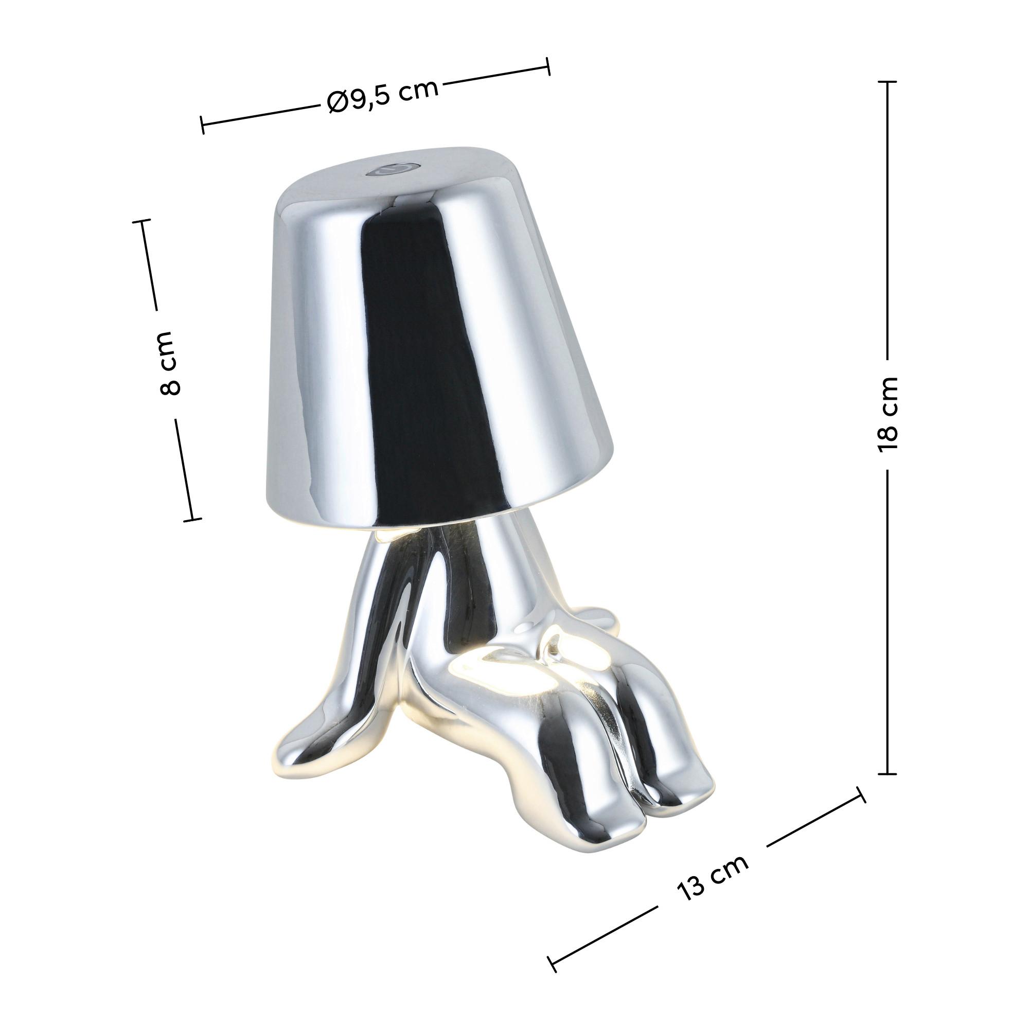 LED-DEKORATIONSLAMPA FESCH - kromfärg, Modern, metall/plast (13/13/17cm) - Mömax