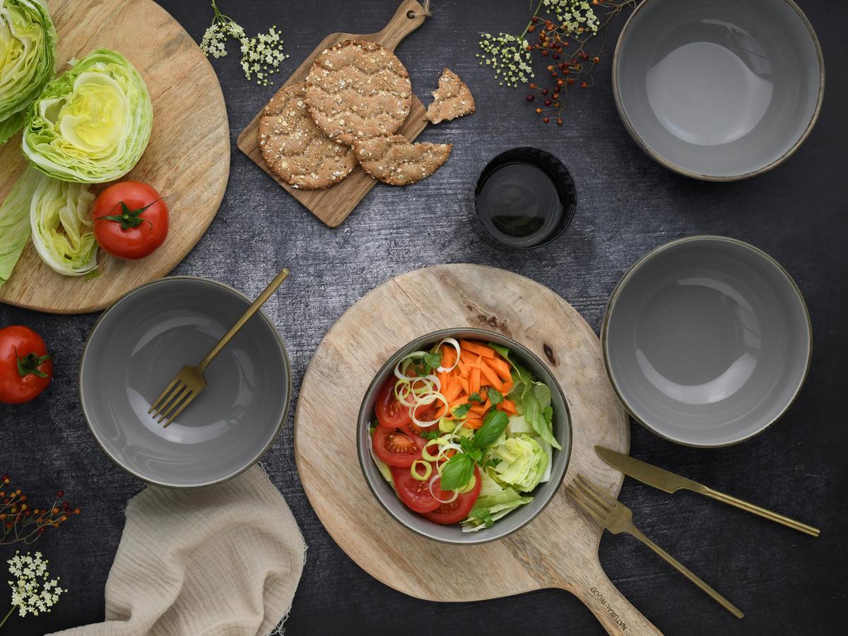 Set Posod Stone, 4-Delni - siva, Design, keramika (17,5cm) - Creatable