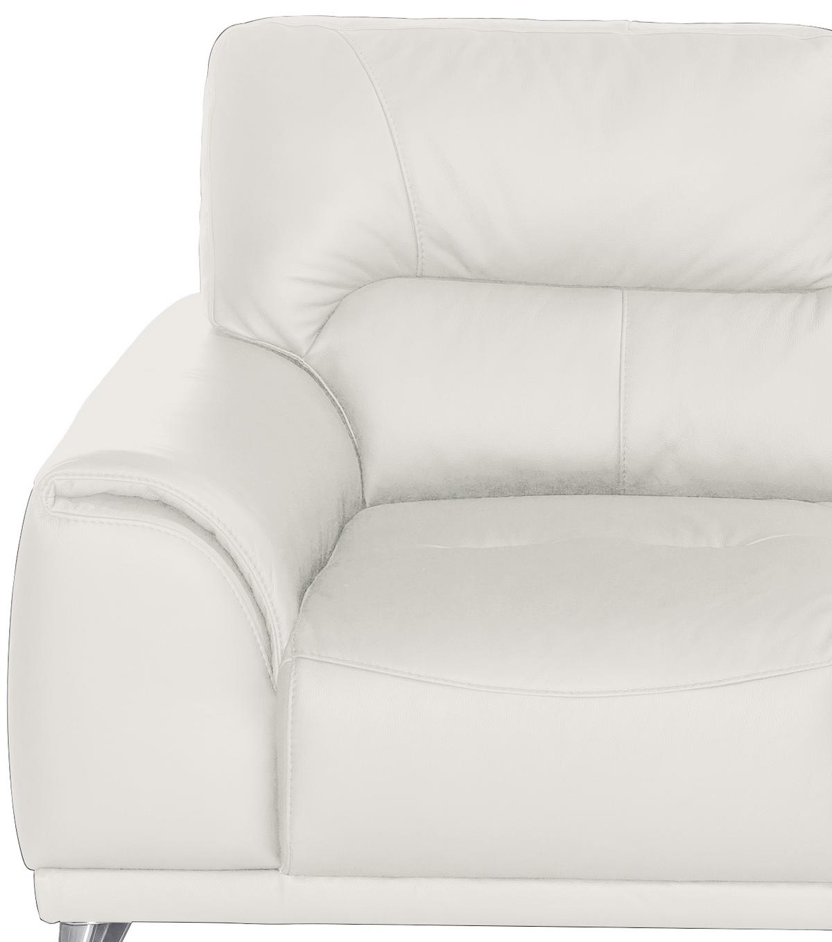 Zweisitzer-Sofa "Frisco" , weiß - Chromfarben/Weiß, MODERN, Textil/Metall (166/92/96cm) - MID.YOU