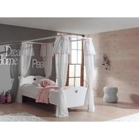 Himmelbett 90x200 Amori, Weiß - Weiß, KONVENTIONELL, Holzwerkstoff/Textil (90/200cm) - Vipack