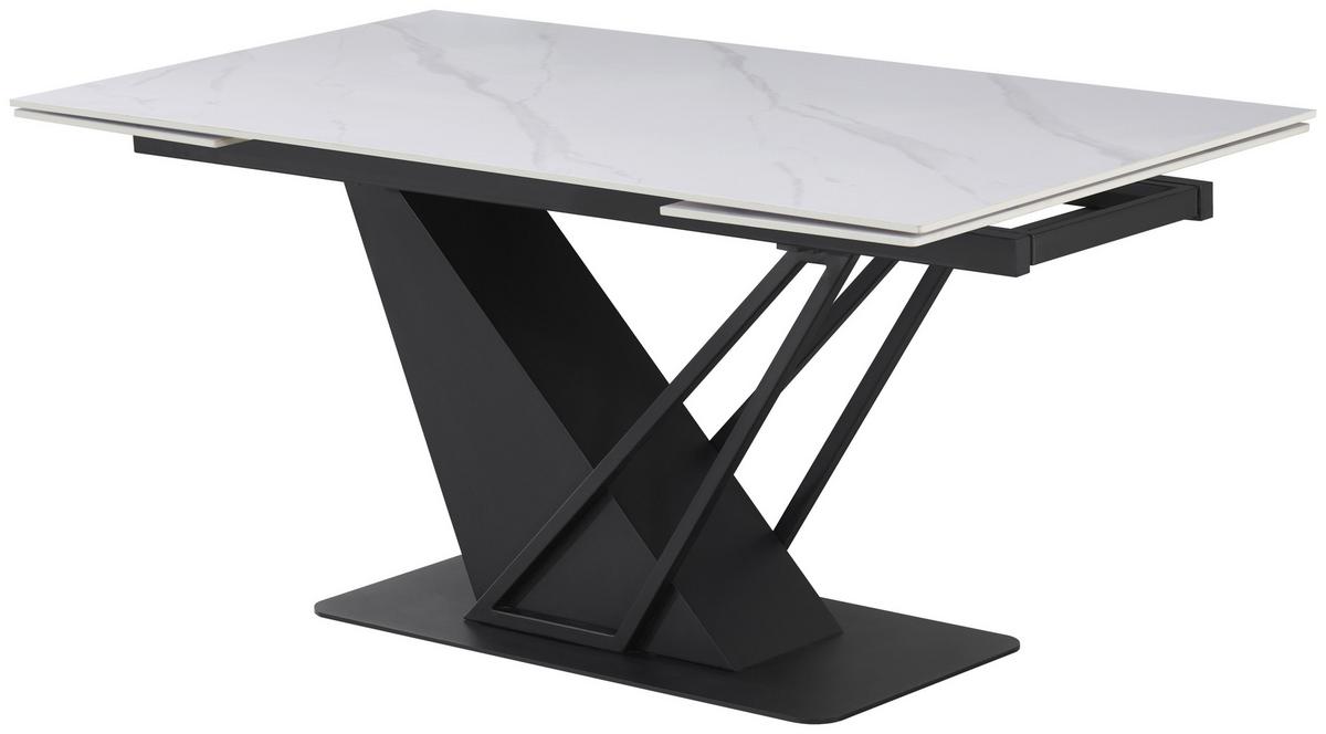 Stol Na Izvlačenje Mirage - bijela/crna, Design, metal/keramika (160-240/76/90cm) - Premium Living