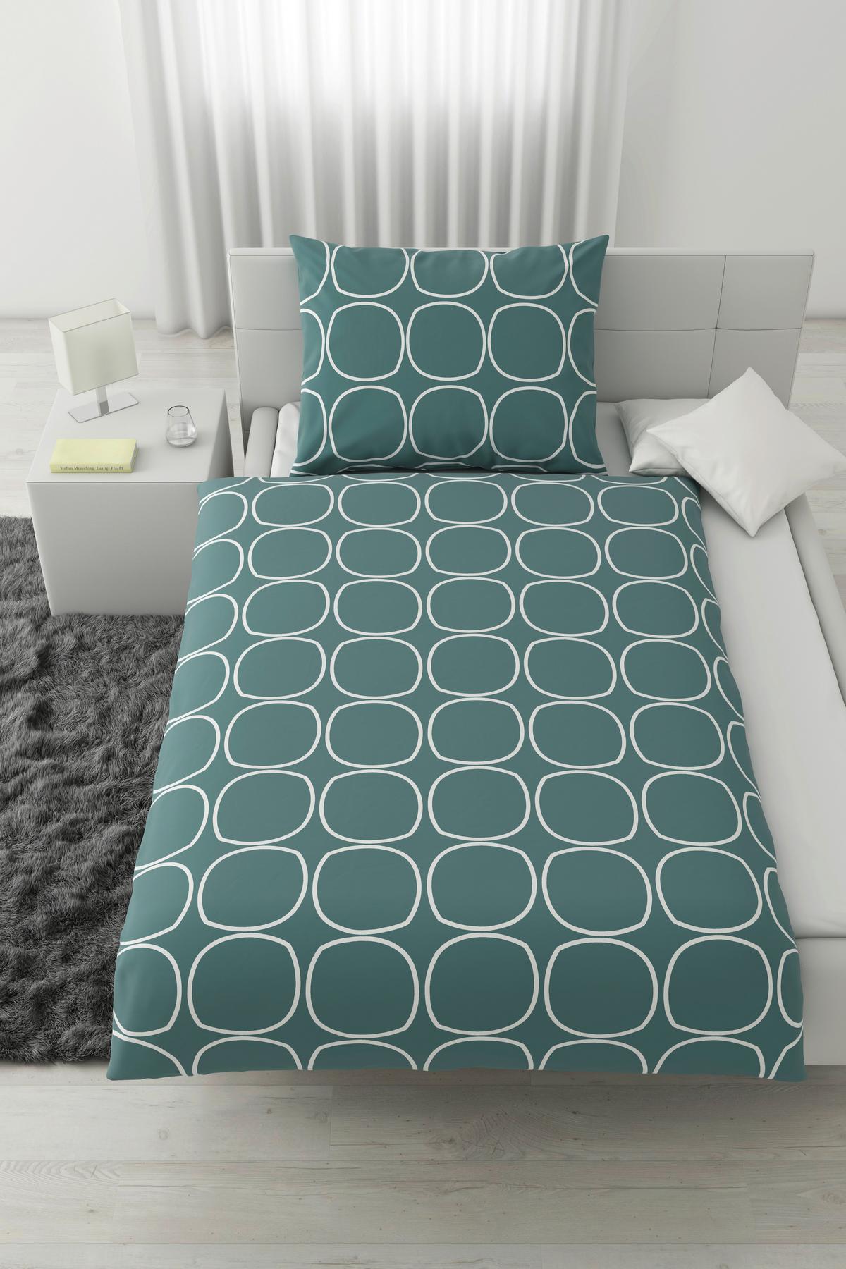 Bettwäsche Reggie Wende in Blau/Weiss ca. 160x210cm - Blau/Weiss, Konventionell, Textil (160/210cm) - Modern Living