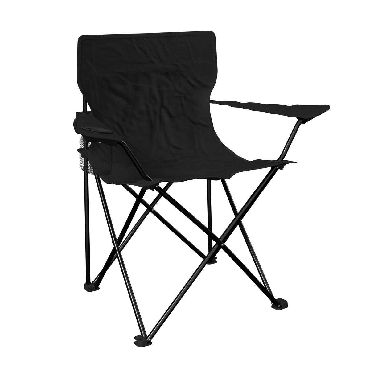 Campingsessel Blacky Schwarz ca. 80x80x51cm - Schwarz, Basics, Textil/Metall (80/80/51cm)