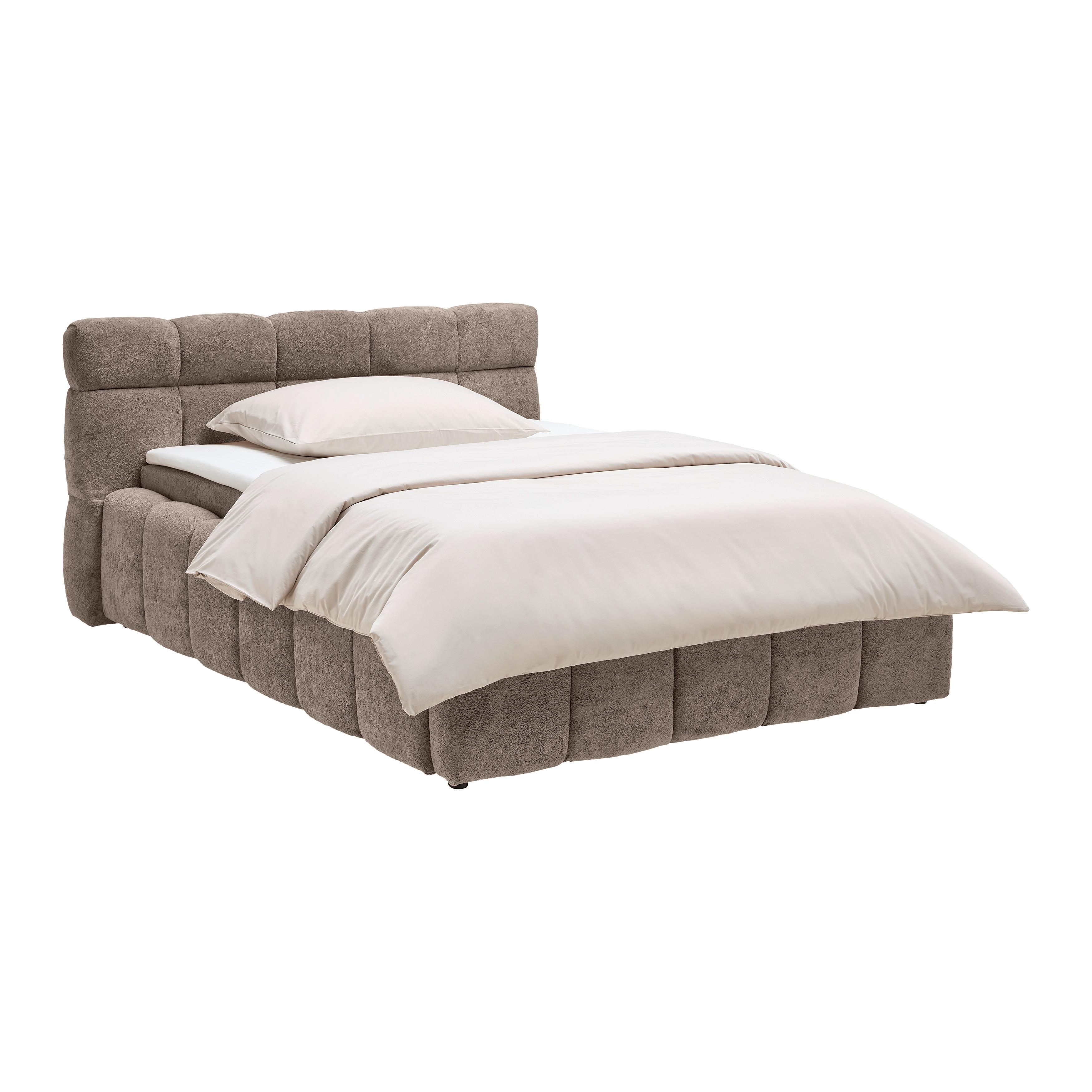 Polsterbett Monte Braun Ca. 120x200cm - Schwarz/Braun, Konventionell, Kunststoff/Textil (120/200cm) - Based