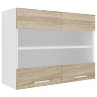 Kuhinjska Zgornja Omarica Esilo, Hrast, Bela - bela/barve aluminija, Konvencionalno, kovina/steklo (80/60/31cm) - MID.YOU
