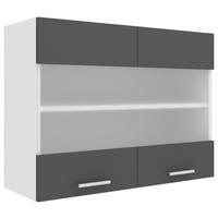 Kuhinjska Zgornja Omarica Esilo, Siva, Bela - bela/barve aluminija, Konvencionalno, kovina/steklo (80/60/31cm) - MID.YOU