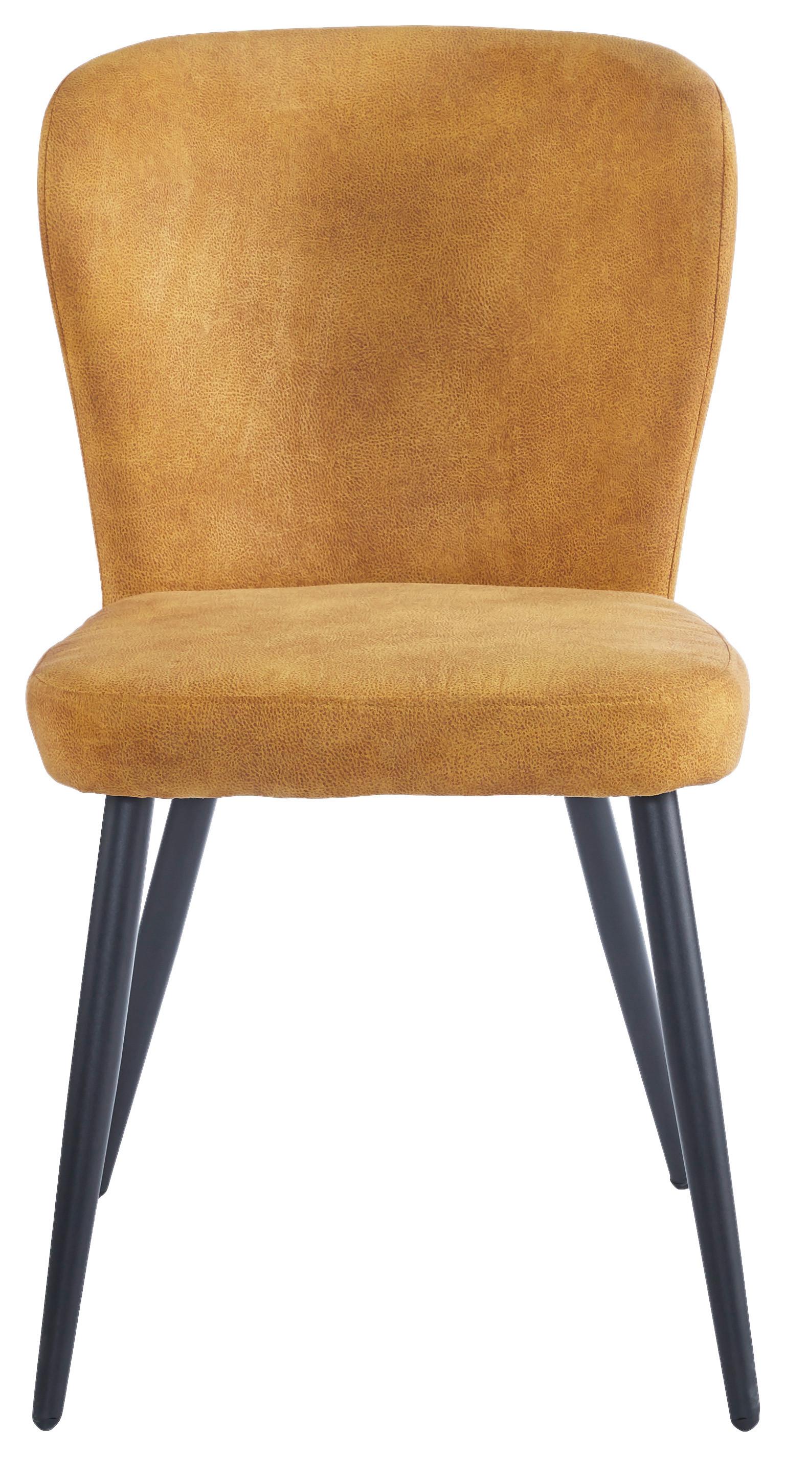 Stuhl Lynn in Gelb - Gelb/Schwarz, Modern, Textil/Metall (51/86/65cm) - Mömax