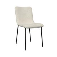 Stol Amy, Bež, Rebrasti Žamet - črna/bež, Moderno, kovina/tekstil (45/85/55cm) - Bessagi Home