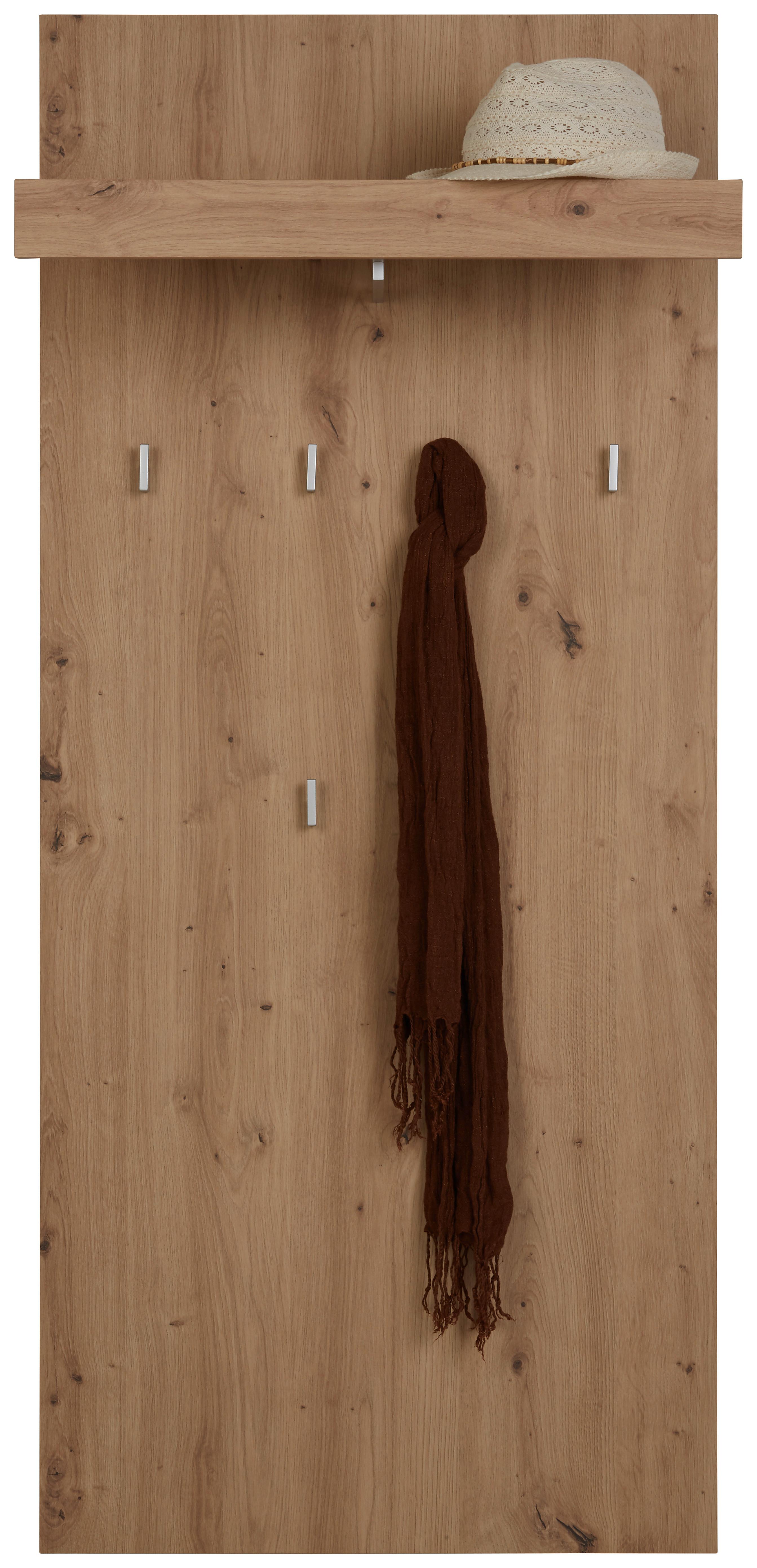 Garderobenpaneel in Eichefarben mit 6 Haken - Eichefarben, Konventionell, Holzwerkstoff (65/148/28cm) - Mömax
