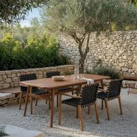 Stol Vrtni Nicola - boje oraha, Moderno, drvo (160-200/100/76cm) - Bessagi Garden