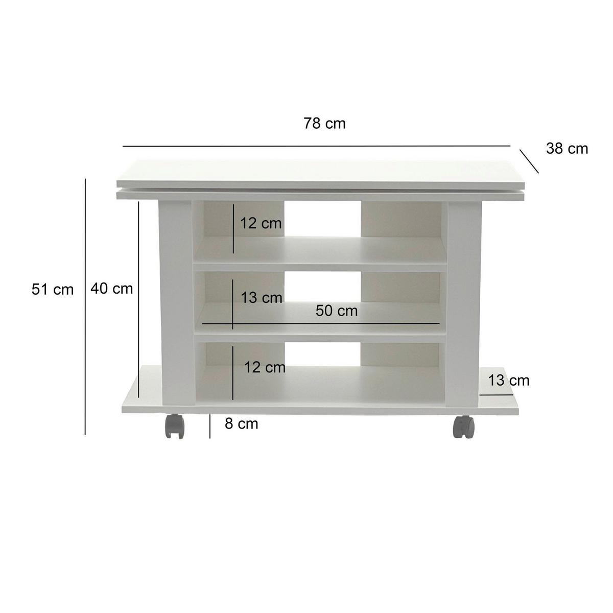 Lowboard Wl7.772 - Weiss/Schwarz, Design, Holzwerkstoff/Kunststoff (78/51/38cm) - Livetastic
