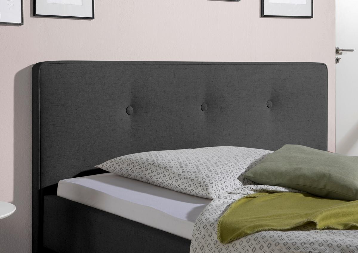 Polsterbett Slade Anthrazit ca. 100x200 cm - Anthrazit/Naturfarben, MODERN, Holz/Textil (100/200cm) - Livetastic
