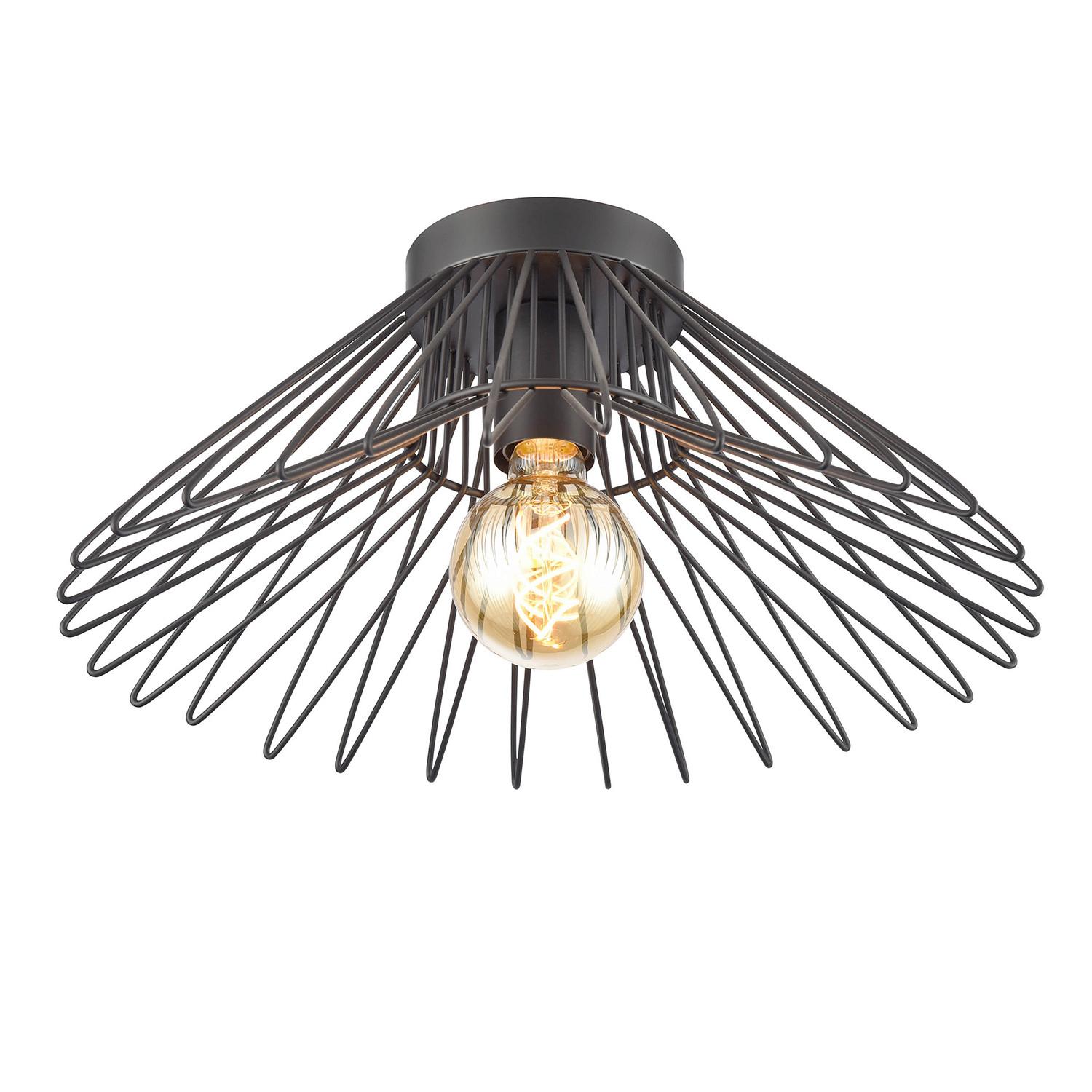 Deckenleuchte Duccio Schwarz max. 22 Watt - Schwarz, KONVENTIONELL, Metall (60/60/22cm)