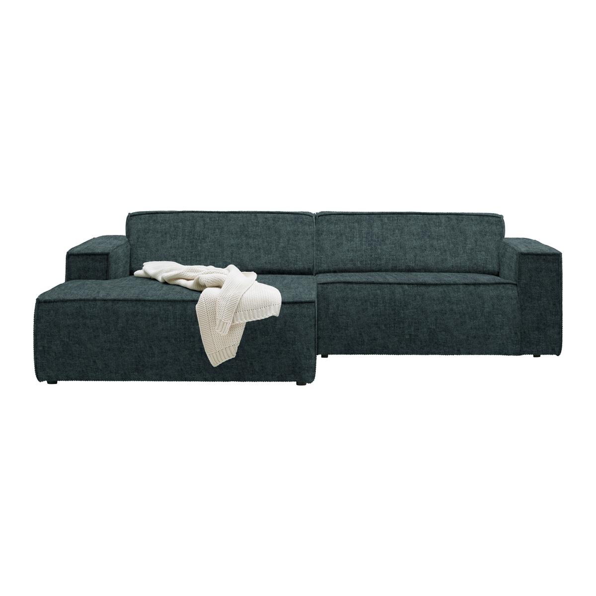 Wohnlandschaft Loft Dunkelblau - Schwarz/Dunkelblau, MODERN, Kunststoff/Textil (172/75/265cm) - Mömax