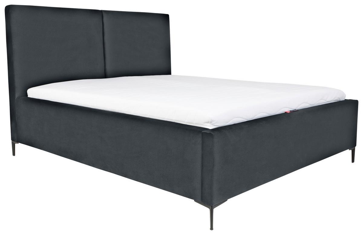 Tapecirani Krevet Palini - jezgra bukve/tamno siva, Moderno, drvo/tekstil (140/200cm) - Modern Living