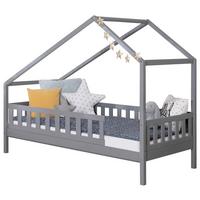 Hausbett Lou ca. 90x200 cm Holz Hellgrau - Hellgrau/Naturfarben, MODERN, Holz (90/200cm) - MID.YOU