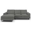 Ecksofa Bolivia Grau Cord - Beige/Schwarz, Basics, Holzwerkstoff/Textil (276/183cm) - MID.YOU