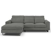 Ecksofa Bolivia Grau Cord - Beige/Schwarz, Basics, Holzwerkstoff/Textil (276/183cm) - MID.YOU