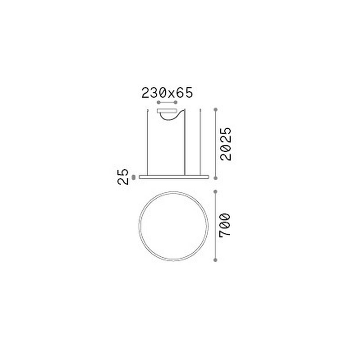 LED-Hängeleuchte Oracle Schwarz max. 38 Watt - Schwarz, Design, Kunststoff/Metall (70/70/27,5/202cm) - Ideal Lux