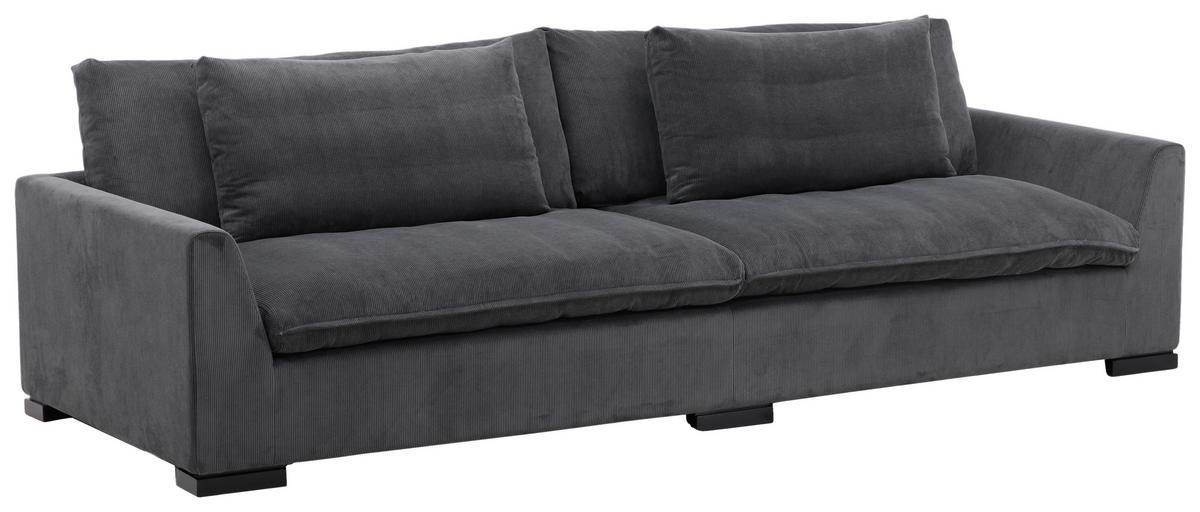 3-SITZER-SOFA DURHAM - Dunkelgrau, Design, Holz/Textil (270/82/105cm) - Livetastic