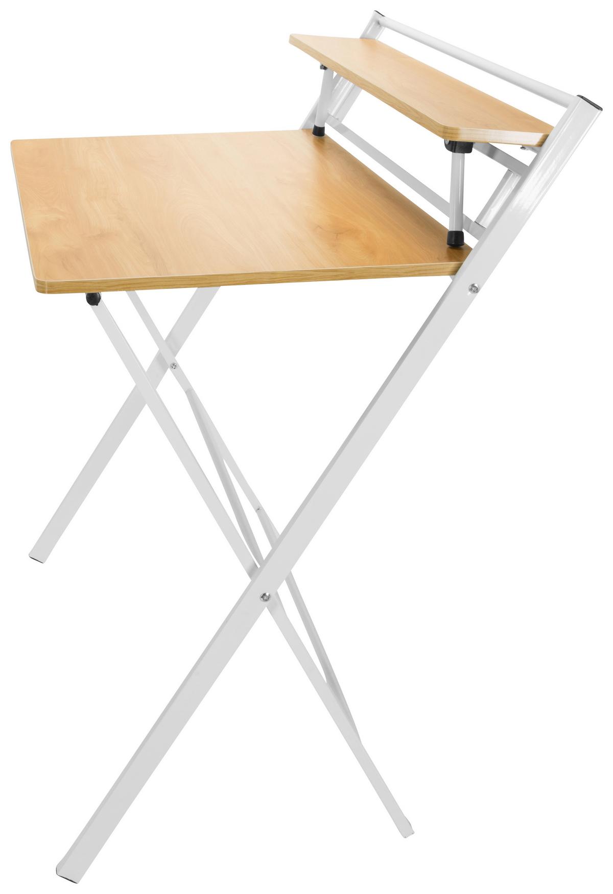 Pisalna Miza Easy Clap, Bela, Barva Hrasta - barve hrasta, Basics, kovina/leseni material (84/60/92cm) - MID.YOU