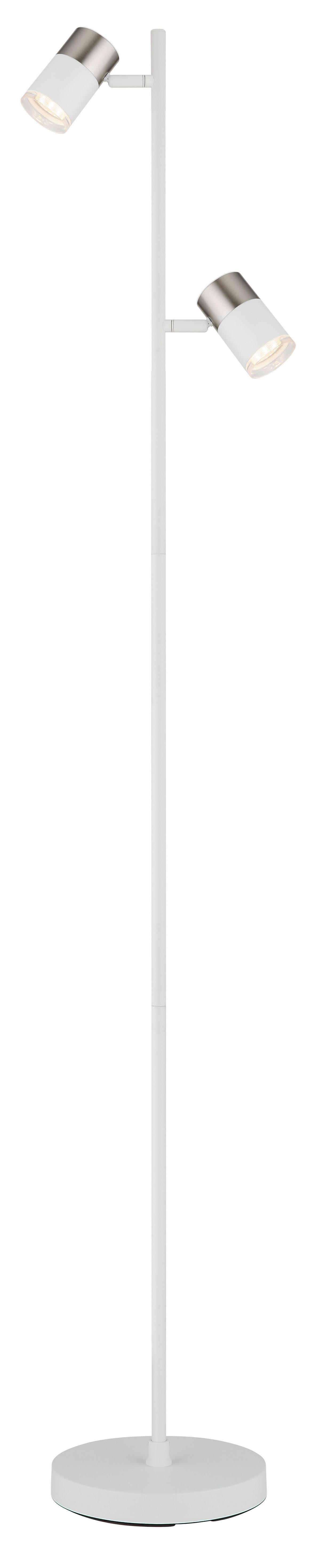 Podna Svjetiljka Bijela , Boja Nikla - bijela/boje nikla, Basics, metal/plastika (21,5/23/154cm) - Globo