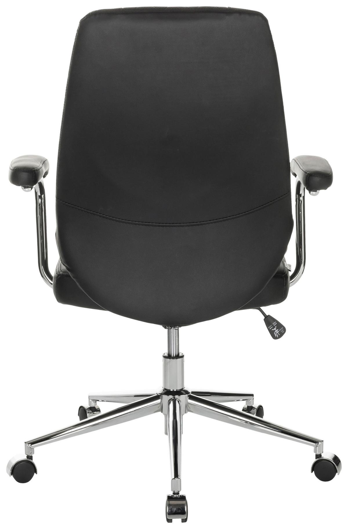 Pisarniški Stol Theo I, Črna - srebrne barve/črna, Basics, kovina/umetna masa (68/96-103/68cm) - MID.YOU
