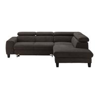 Wohnlandschaft Malibu Graubraun mit Schlaffunktion - Wengefarben/Graubraun, MODERN, Holz/Textil (249/72/207cm) - Bessagi Home