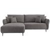 Sedežna Garnitura Vanilla, Siva - siva/črna, Design, kovina/tekstil (178/264-302cm) - Modern Living
