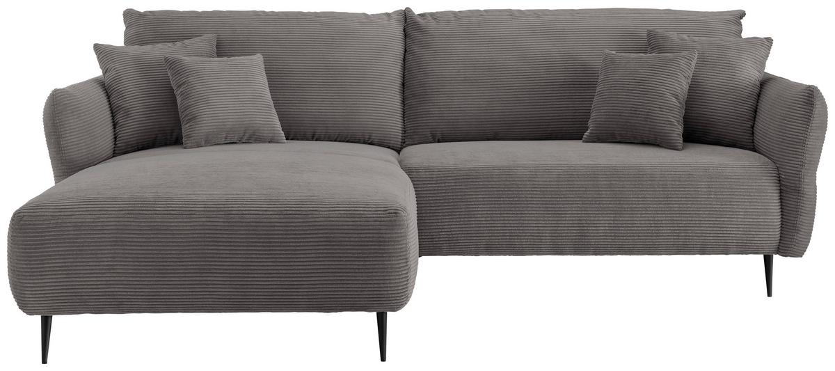 Sedežna Garnitura Vanilla, Siva - siva/črna, Design, kovina/tekstil (178/264-302cm) - Modern Living