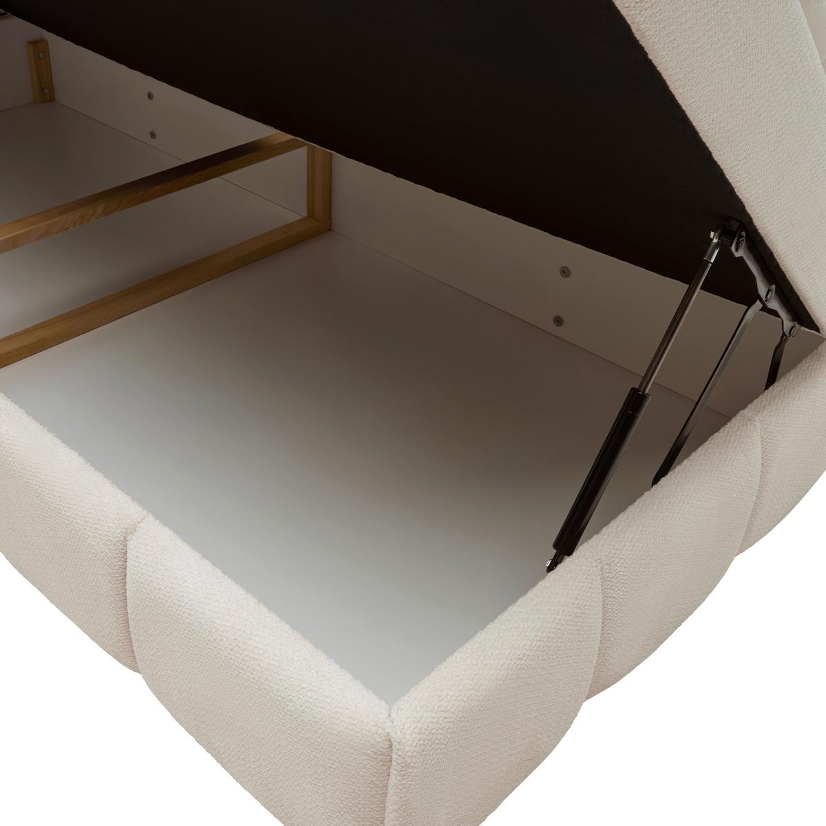 Bett Luna Beige ca. 100x200cm - Beige/Schwarz, MODERN, Holz/Kunststoff (100/200cm) - Mömax