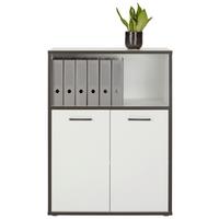 Etajeră combi KEFLAVIK -EXKLUSIV- - alb/gri, Modern, material pe bază de lemn (84,5/115,1/41,5cm) - Modern Living