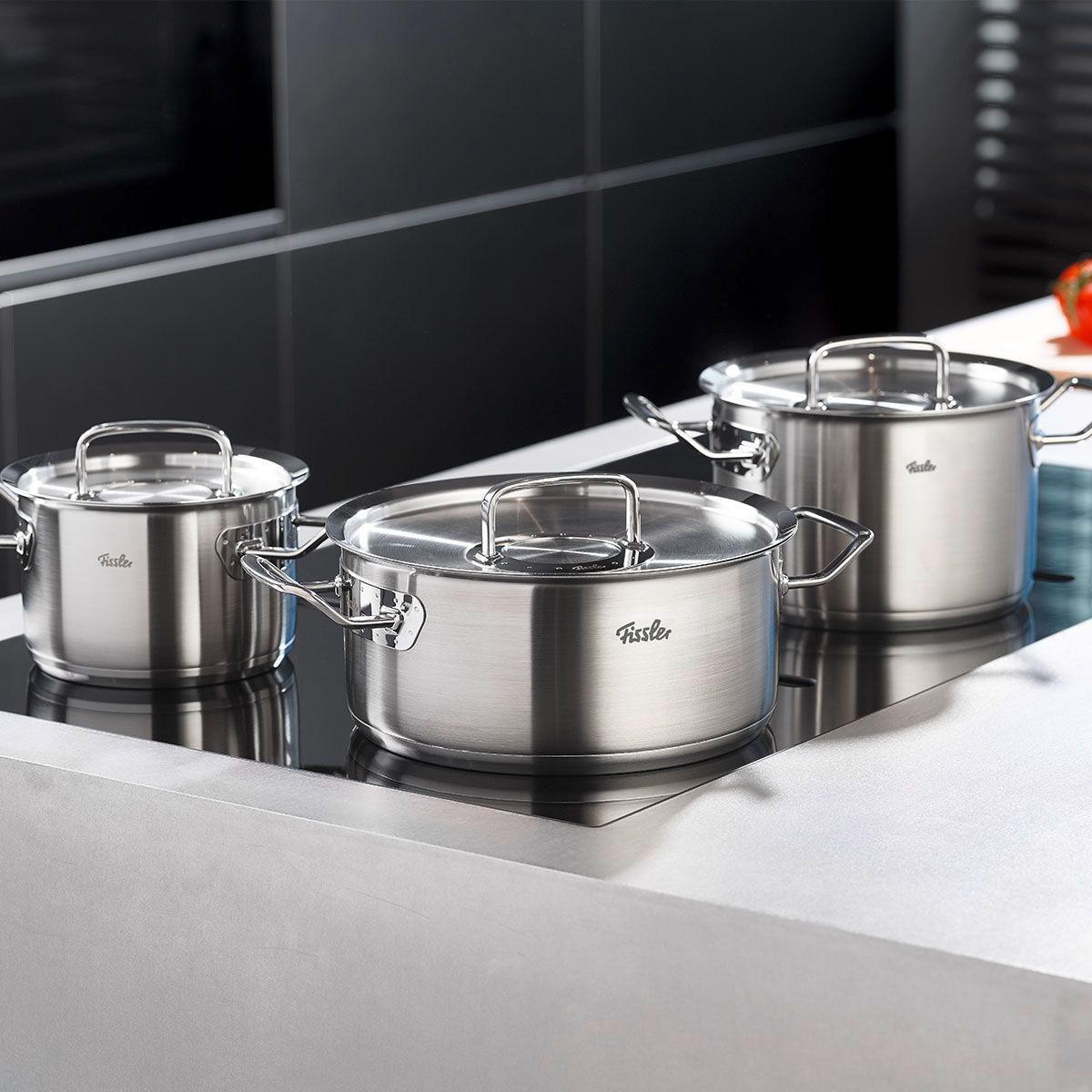 GARNEK 084-128-24-000/0 FISSLER - kolor srebrny, Design, metal (24cm) - Fissler