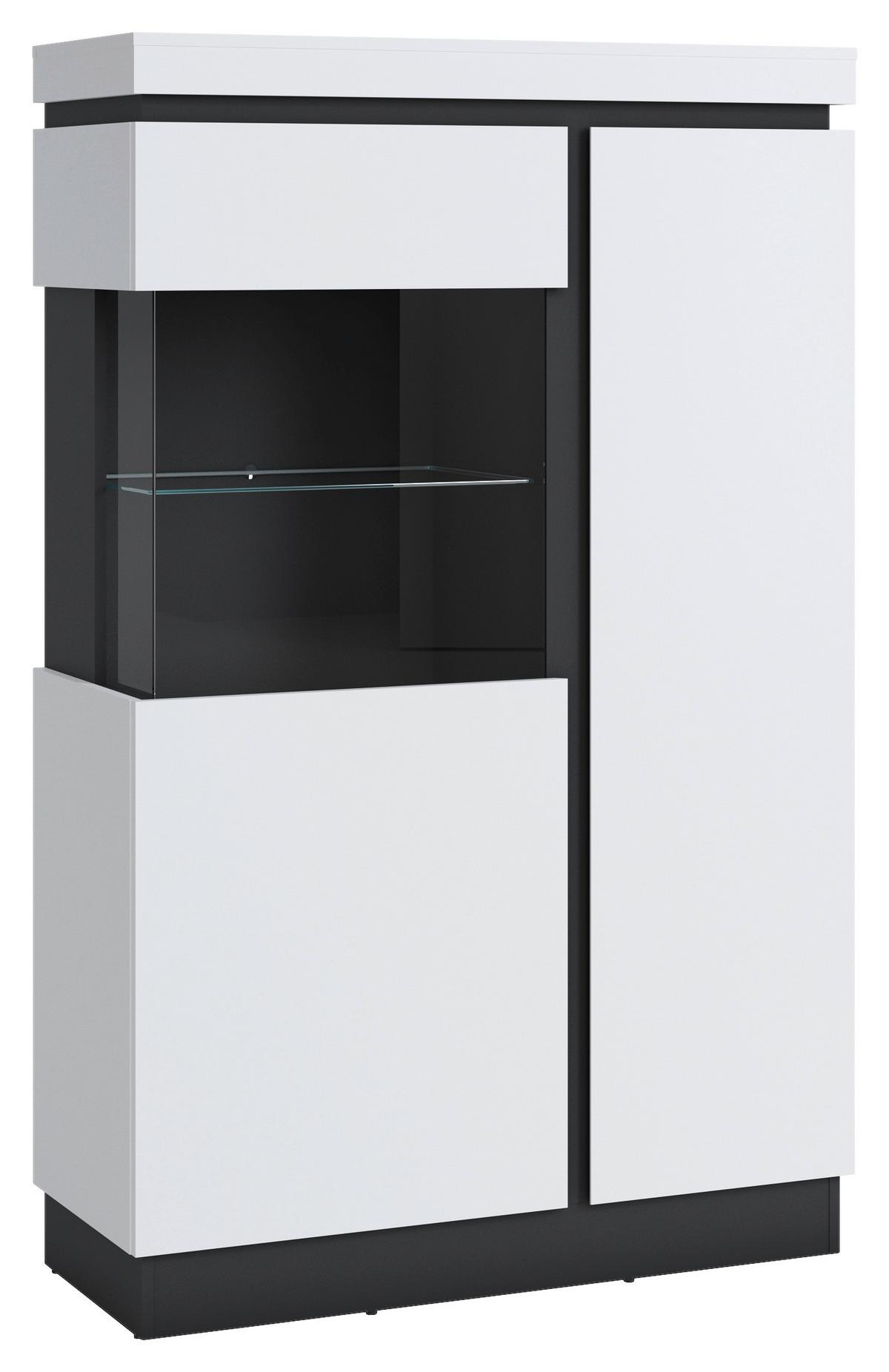 Vitrina Campania - bijela/antracit, Trend, staklo/drvni materijal (103,6/163,5/40cm) - Modern Living
