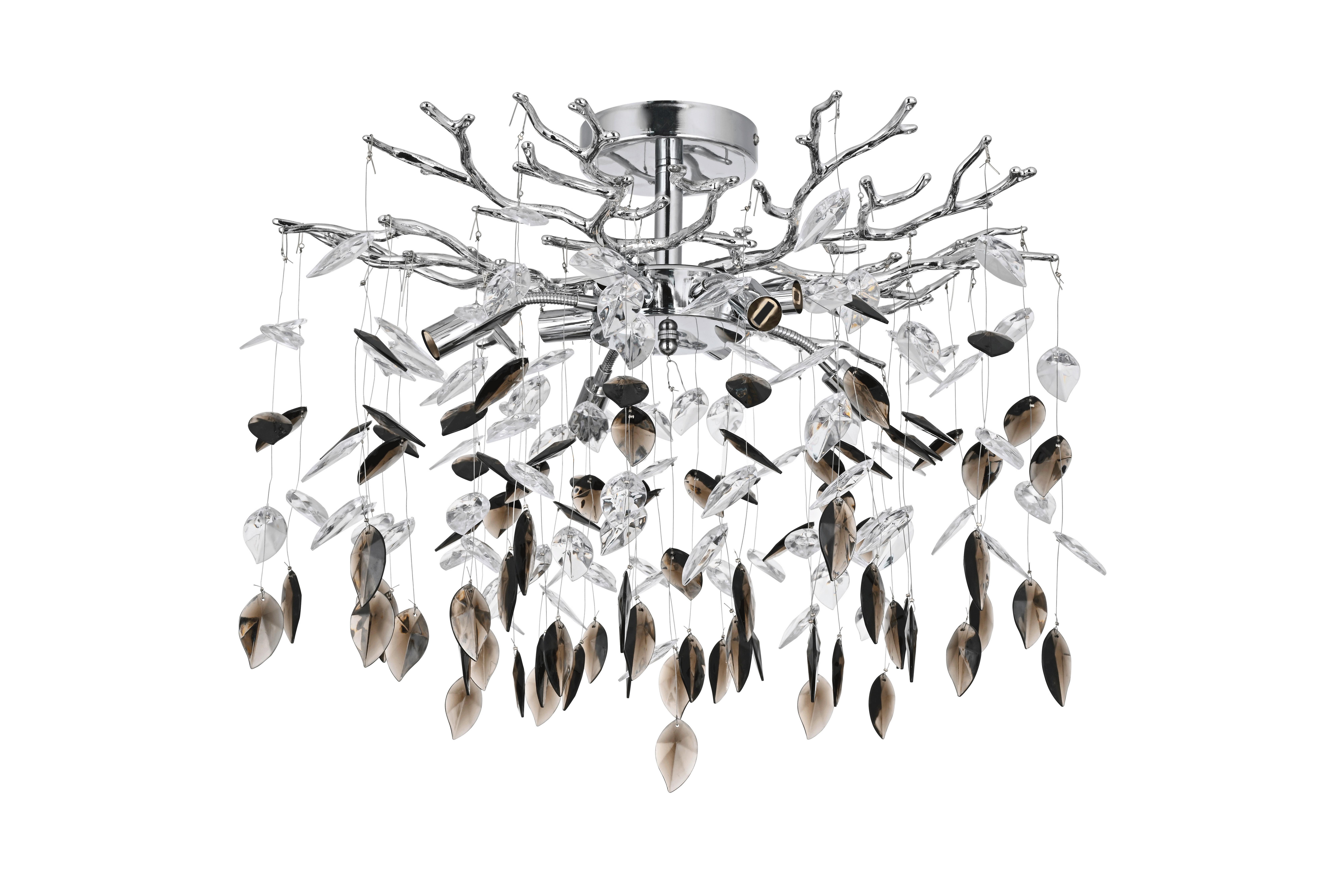 TAKLAMPA MONI - klar/kromfärg, Modern, metall/plast (60/60/46cm) - Mömax