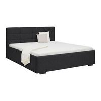 Polsterbett Nelo Dunkelgrau ca. 160x200cm - Dunkelgrau/Schwarz, KONVENTIONELL, Kunststoff/Textil (160/200cm) - Mömax